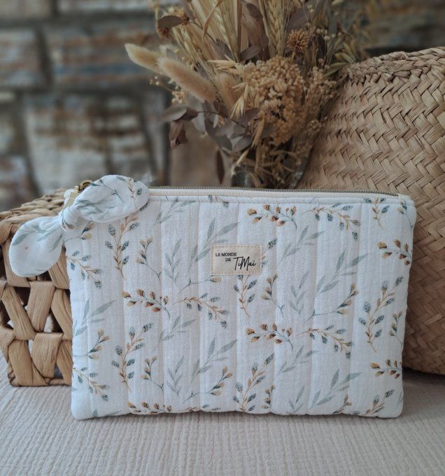 Pochette plate matelassée - Jardin secret